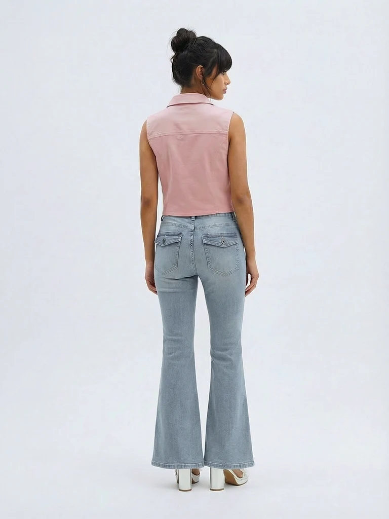 Nuon Light Blue High-Rise Bootcut Jeans - Image 4