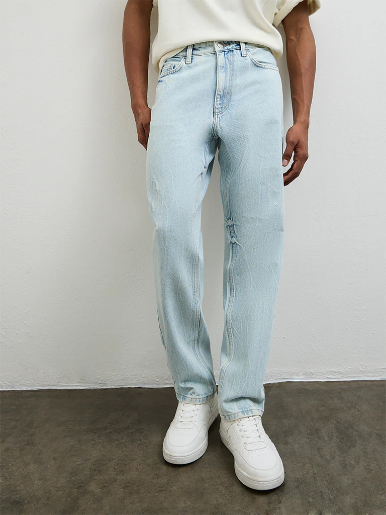 Nuon Light Blue Relaxed Fit Mid-Rise Jeans - Image 2