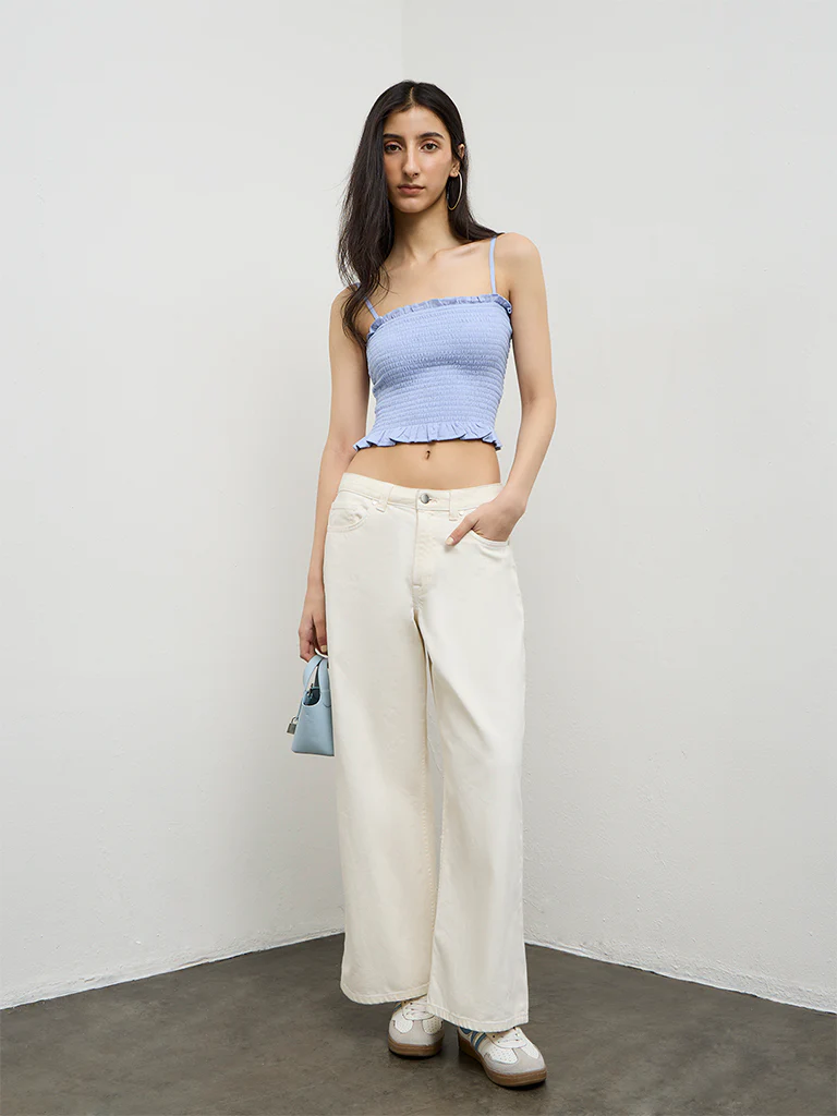 Nuon Light Blue Smocked Top - Image 2