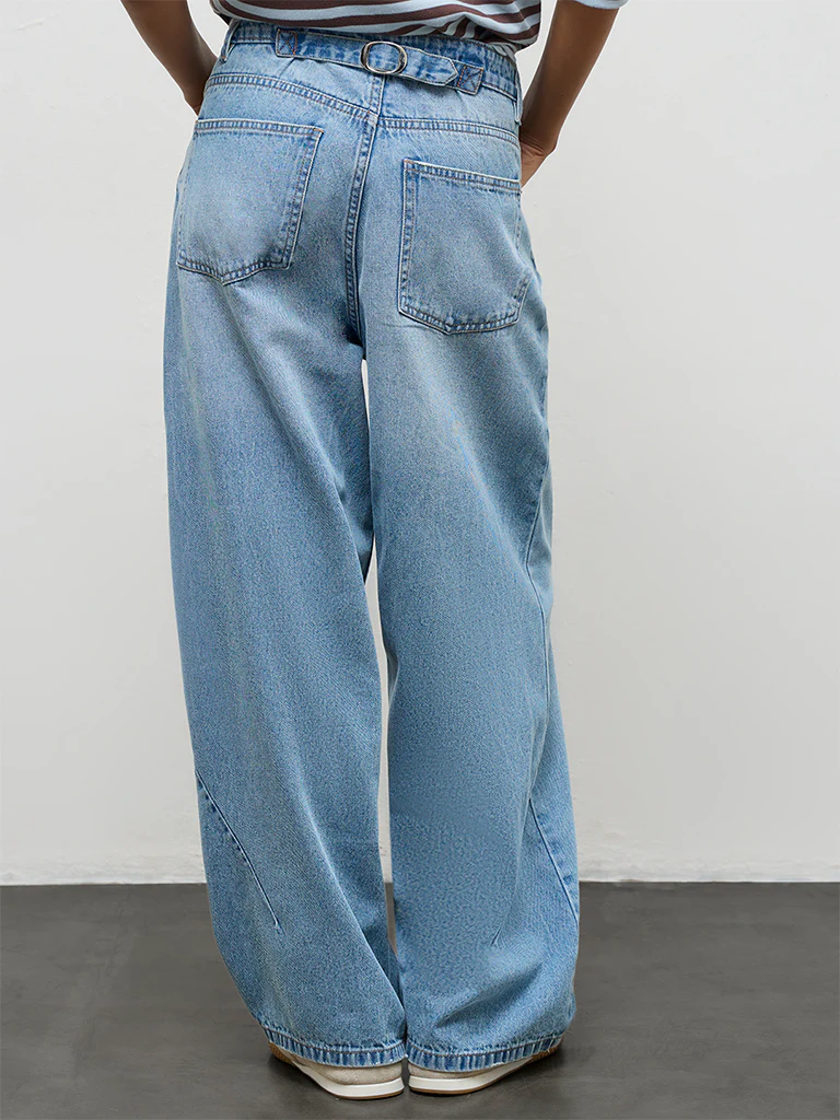 Nuon Light Blue Washed High-Rise Jeans - Image 4