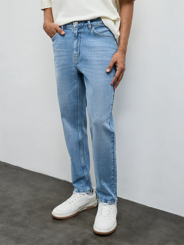 Nuon Light Blue Washed Slim-Fit Mid-Rise Jeans - Image 2