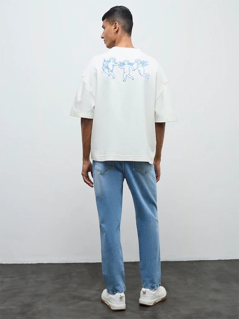 Nuon Light Blue Washed Slim-Fit Mid-Rise Jeans - Image 4