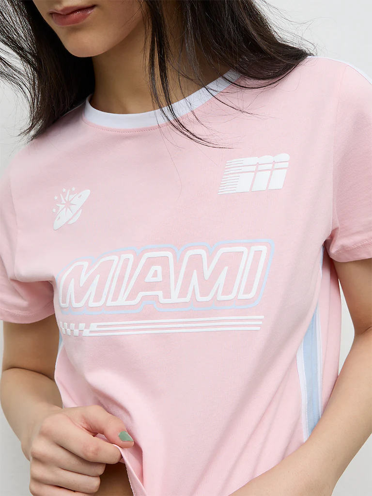 Nuon Light Pink Text Design Cotton T-Shirt - Image 3