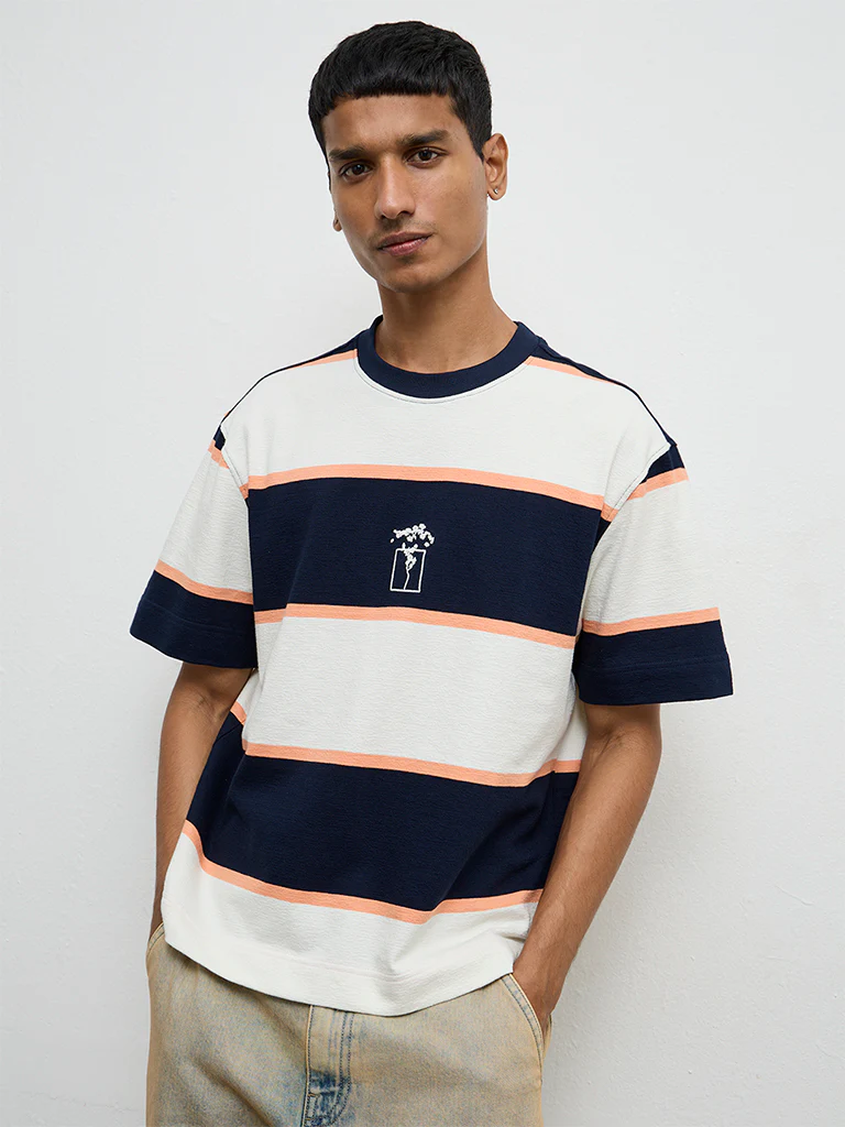 Nuon Multicolor-Blocked Relaxed-Fit Cotton T-Shirt - Image 2