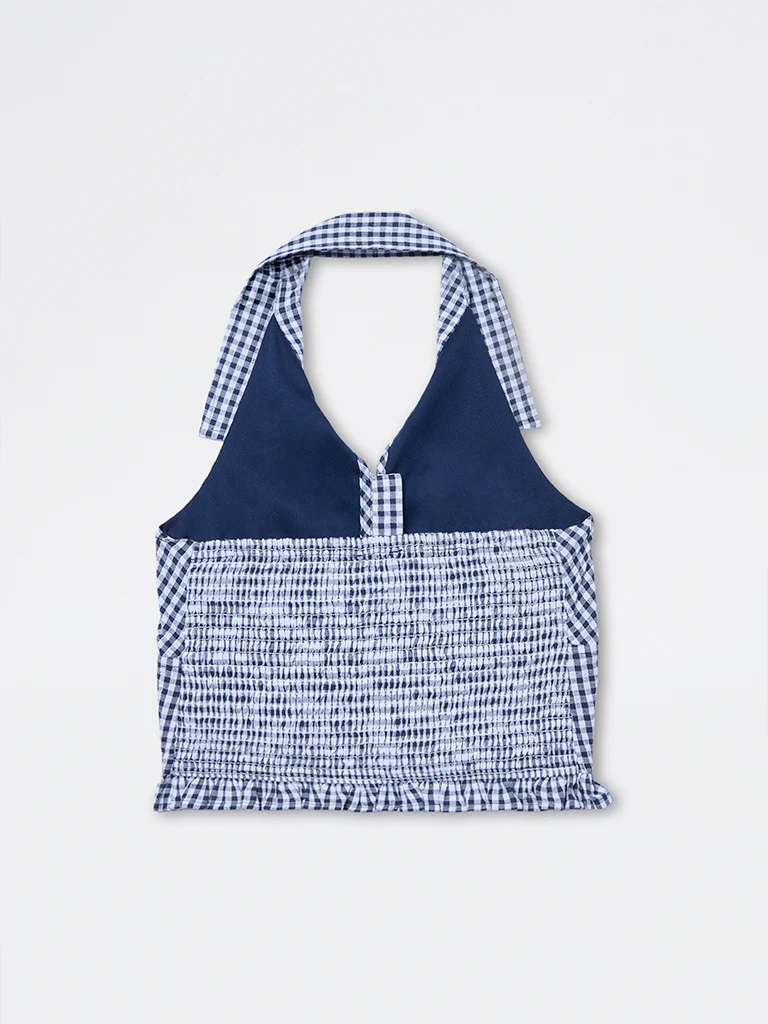 Nuon Navy Checkered Top - Image 6