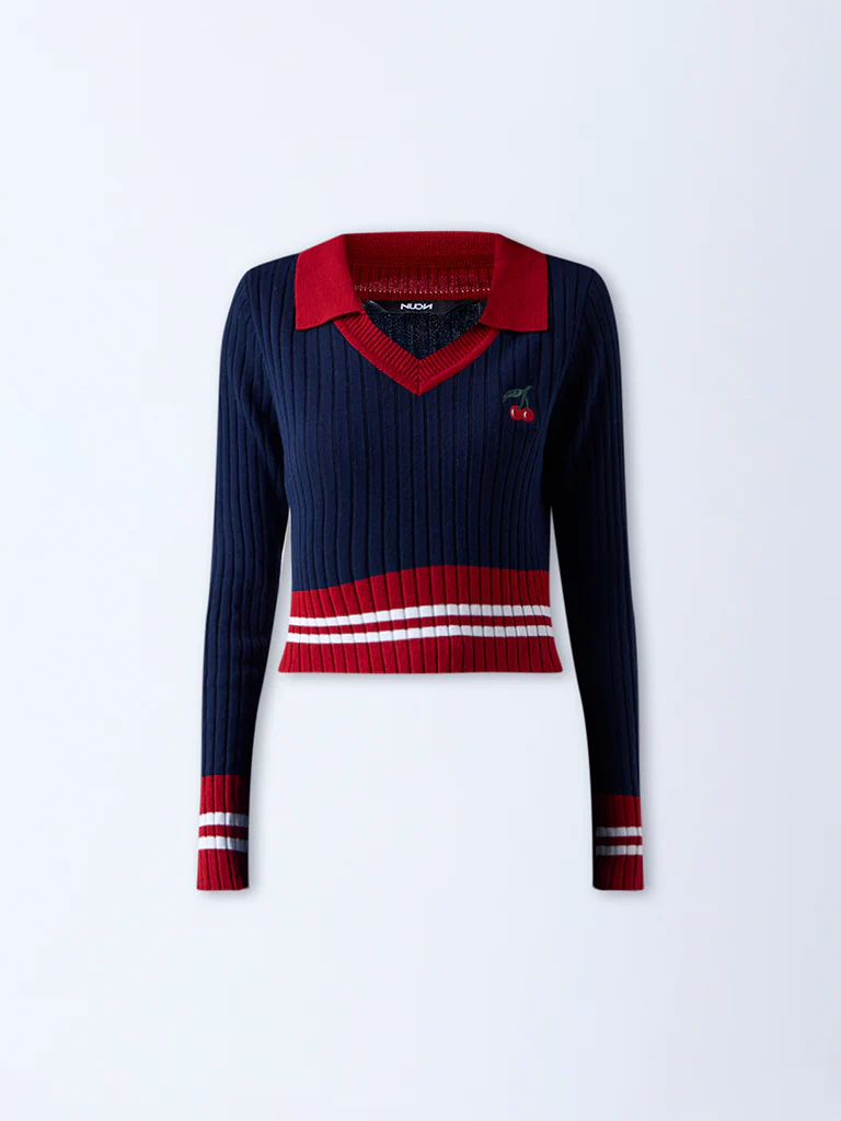 Nuon Navy Colour Block Top - Image 5