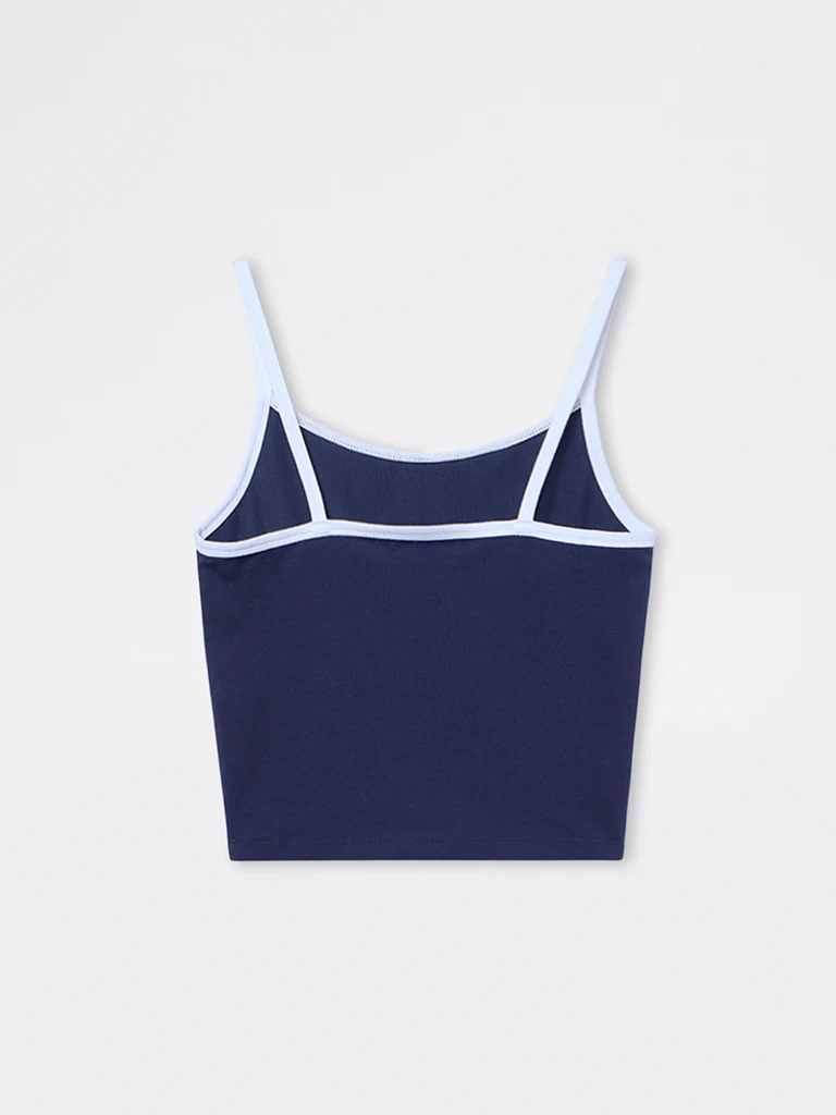Nuon Navy Graphic Design Cotton Top - Image 2