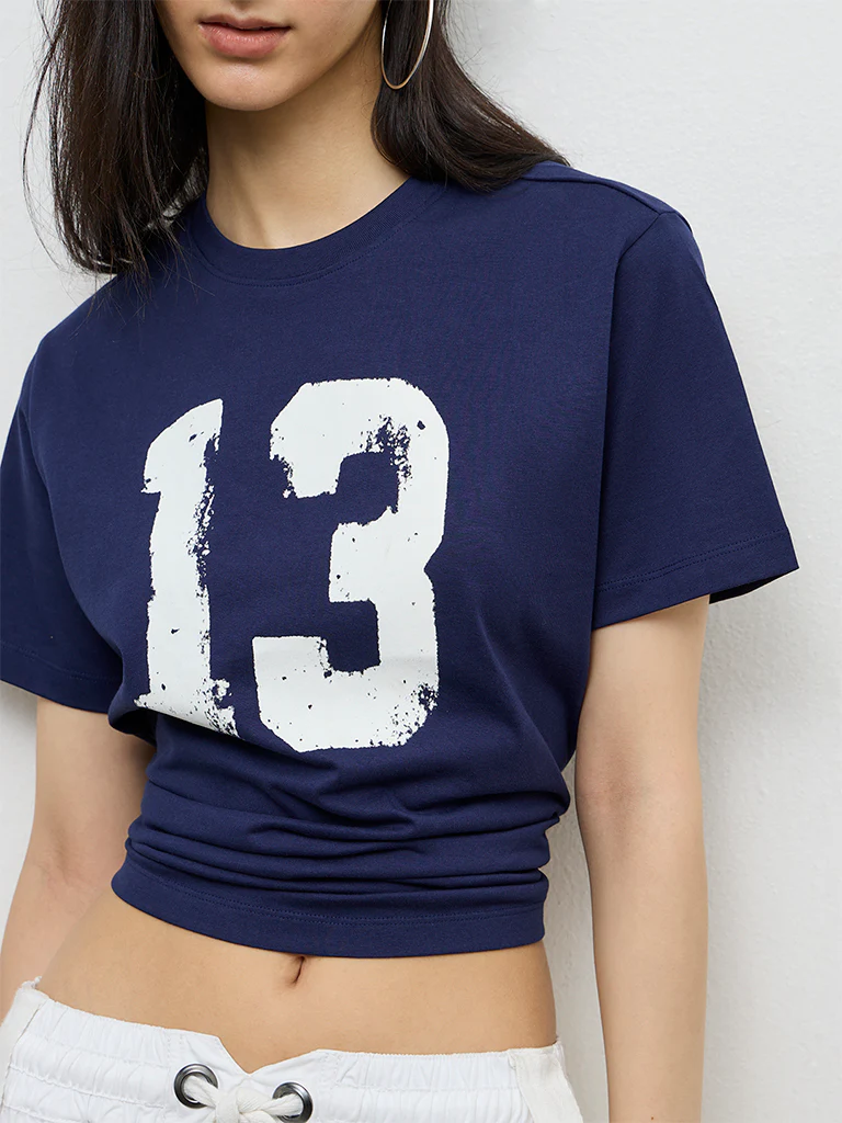 Nuon Navy Numerical Printed Cotton T-Shirt - Image 3