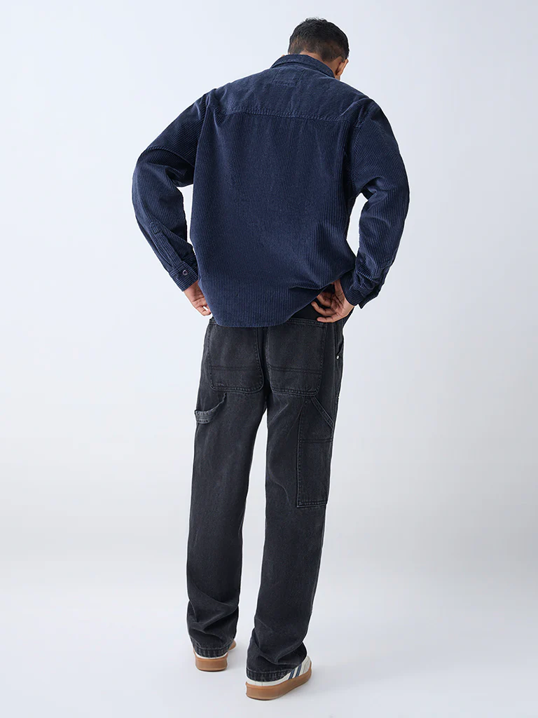 Nuon Navy Relaxed-Fit Corduroy Shirt - Image 5