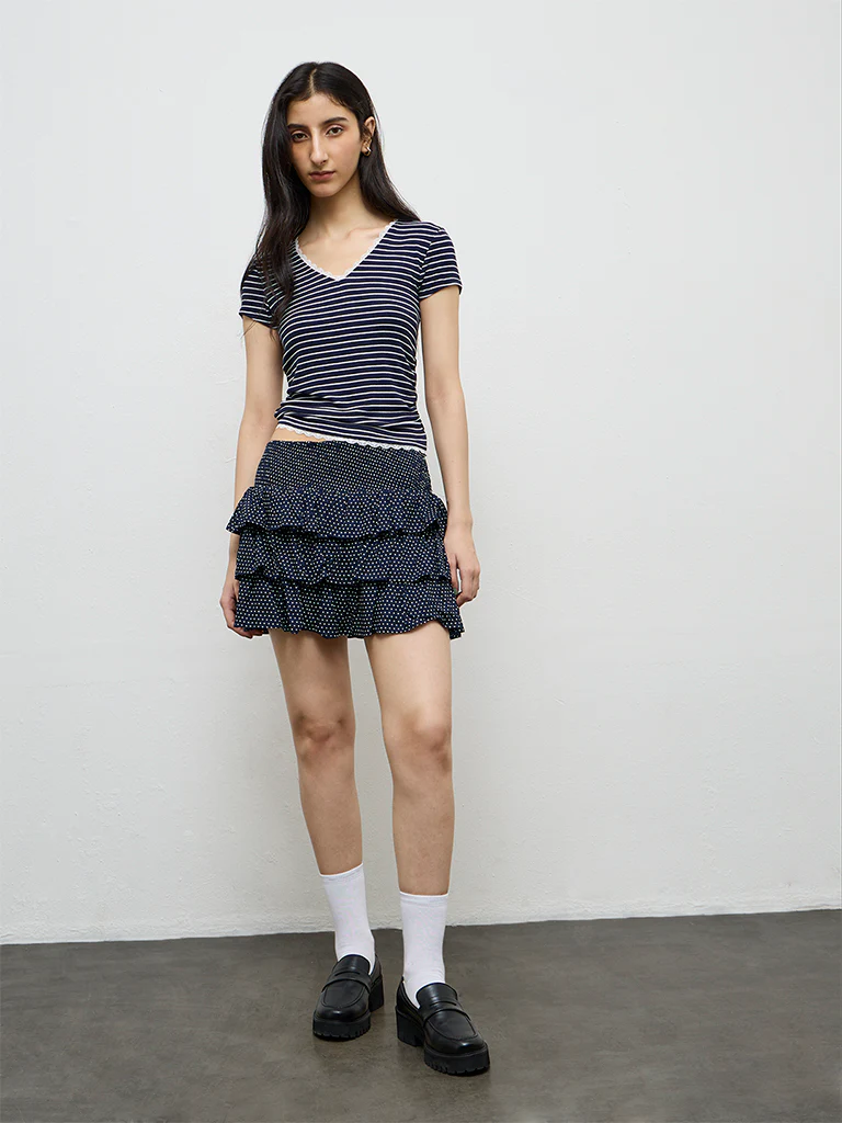 Nuon Navy Striped T-Shirt