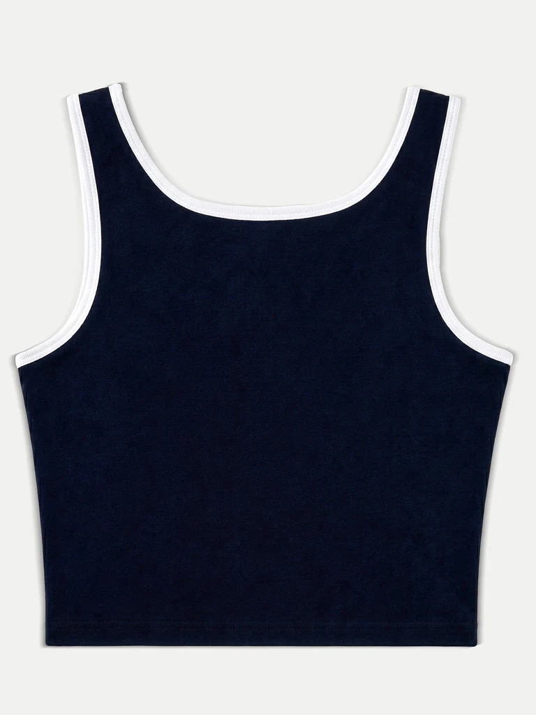 Nuon Navy Text Printed Cotton-Blend Top - Image 6