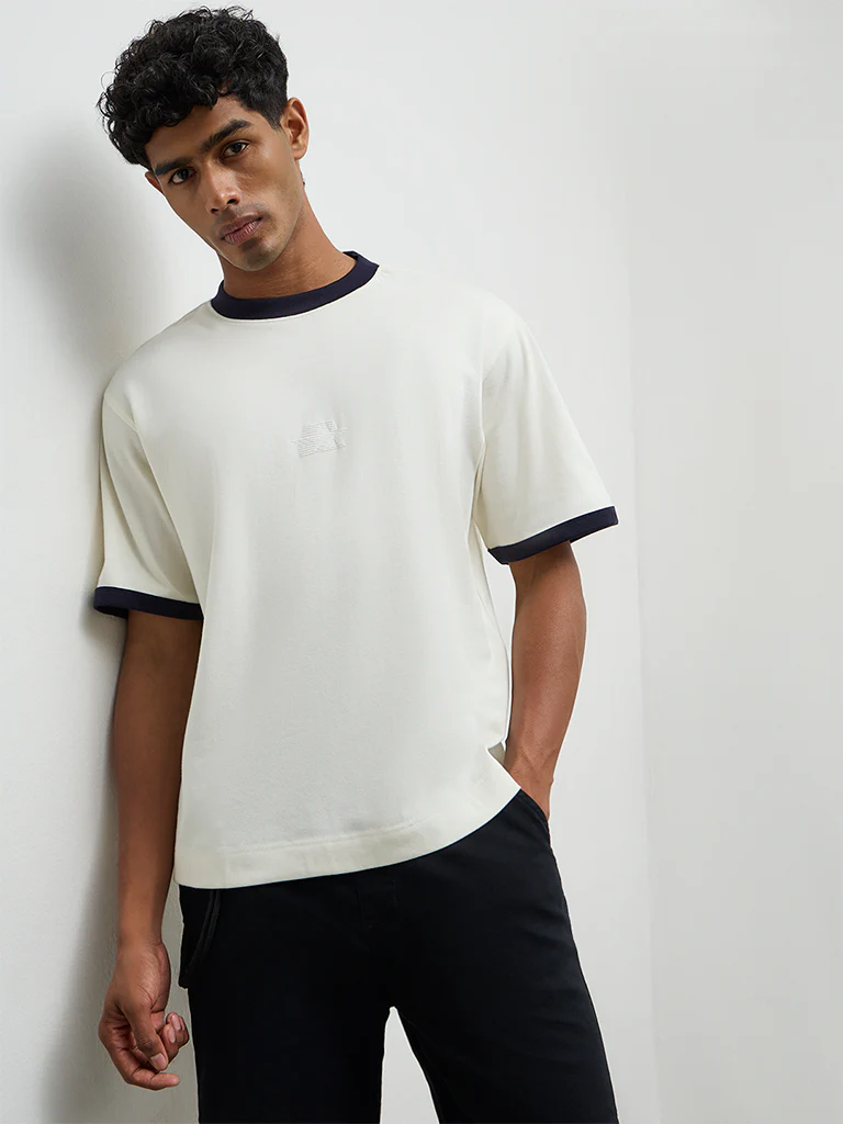 Nuon Off-White Relaxed-Fit Cotton T-Shirt