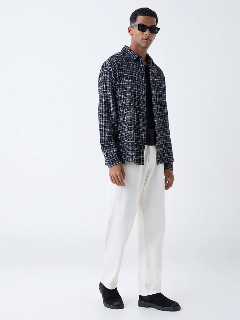 Nuon Off-White Relaxed-Fit Mid-Rise Jeans