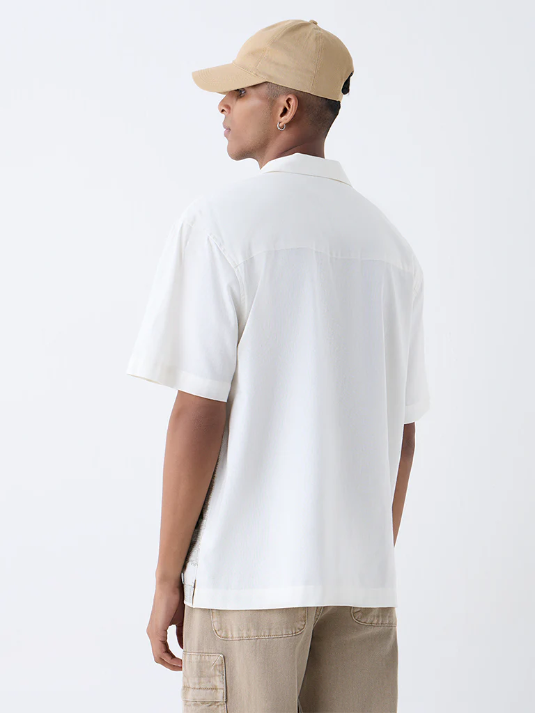 Nuon Off-White Scenic-Inspired Relaxed-Fit Shirt - Image 4