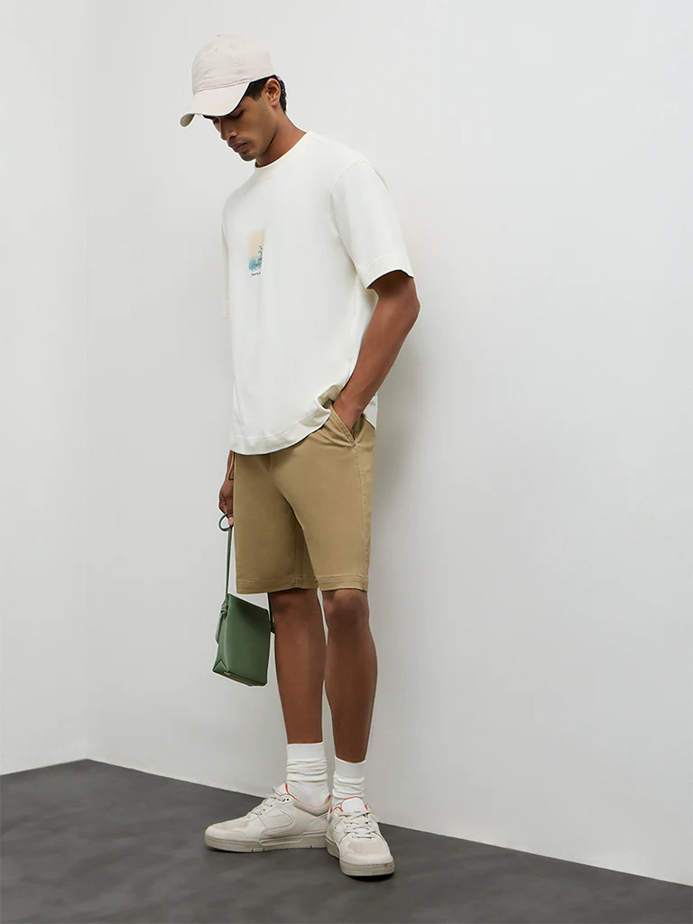 Nuon Off-White Scenic-Printed Relaxed-Fit Cotton T-Shirt