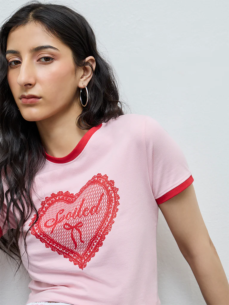 Nuon Pink Printed Cotton-Blend T-Shirt - Image 3