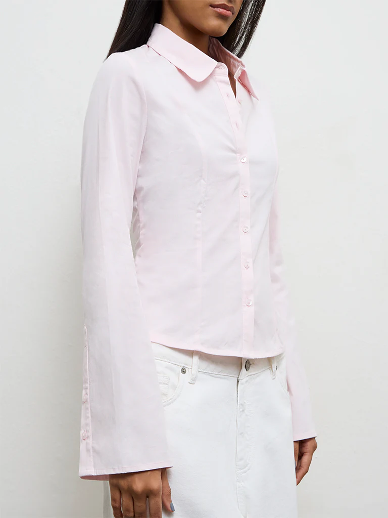 Nuon Pink Solid Shirt - Image 3