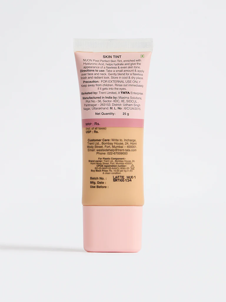 Nuon Pixel Perfect Latte NU01 Skin Tint - 25 gm - Image 3