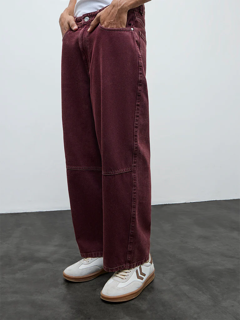 Nuon Red Relaxed-Fit Mid-Rise Jeans - Image 2