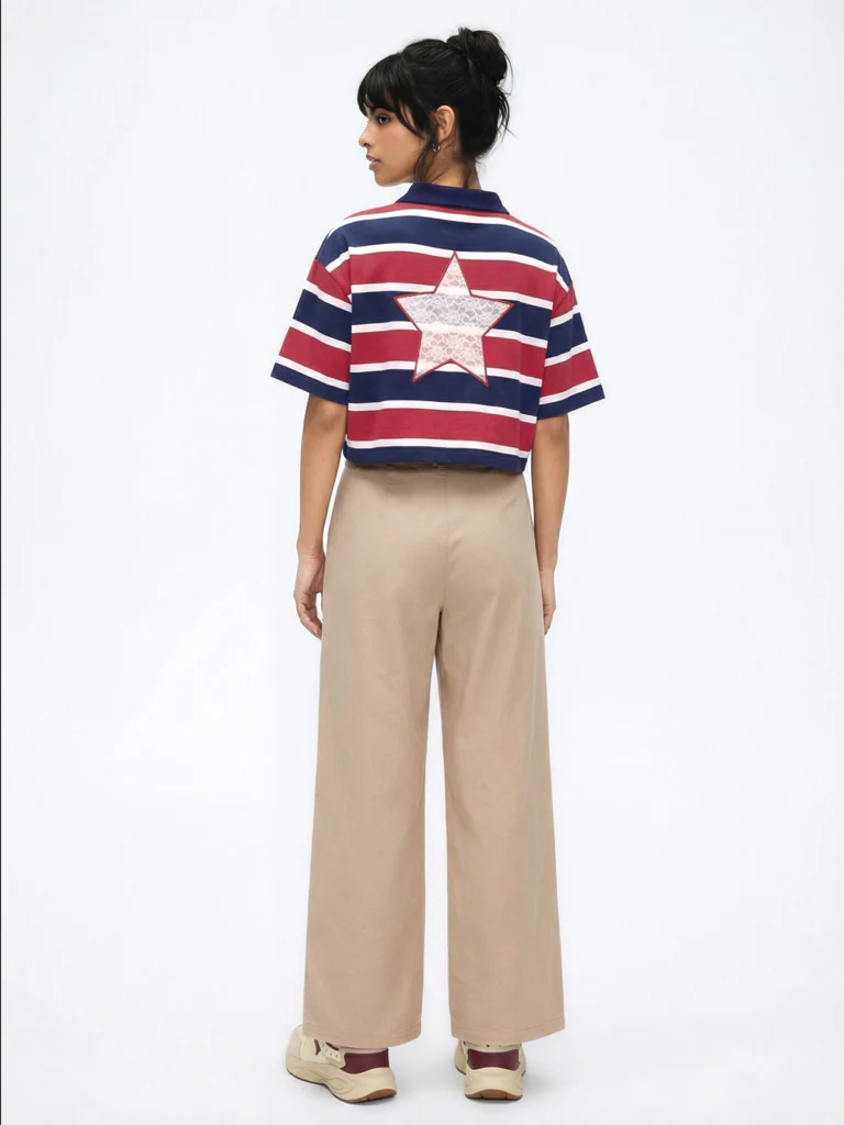 Nuon Red Striped Cotton-Blend Quarter-Zip T-Shirt - Image 4