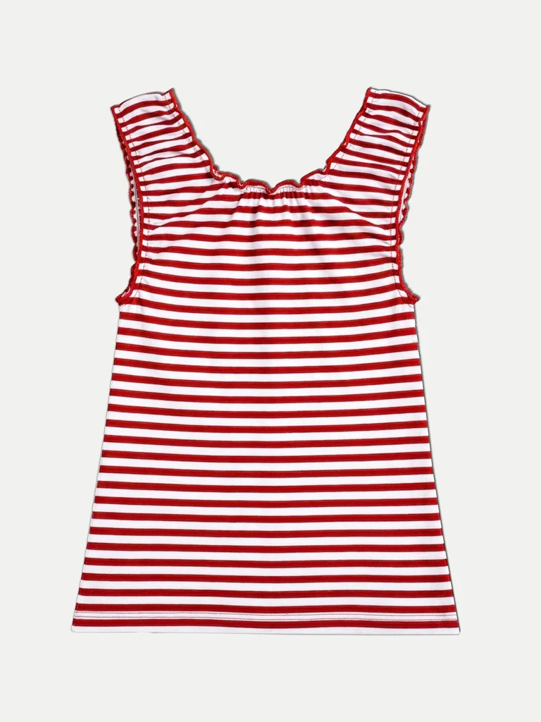 Nuon Red Striped Cotton-Blend Top - Image 6
