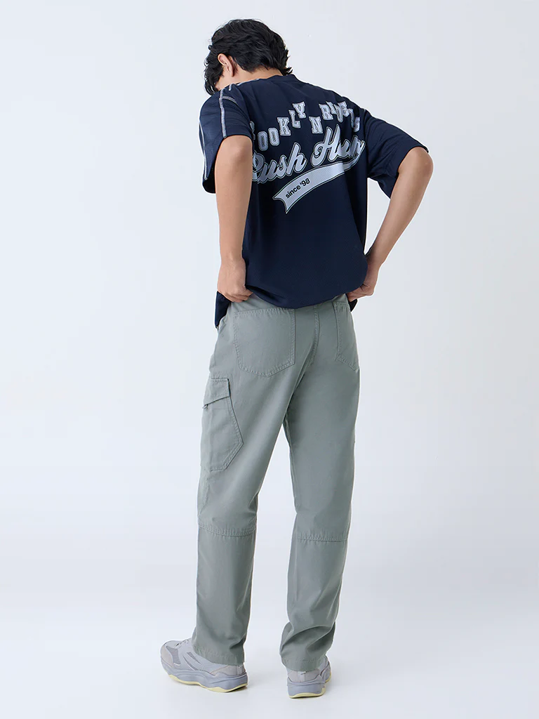 Nuon Sage Solid Relaxed-Fit Mid-Rise Cotton Cargo Pants - Image 5