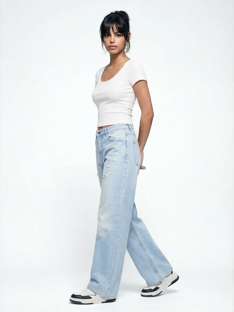 Nuon White Cotton-Blend T-Shirt - Image 2