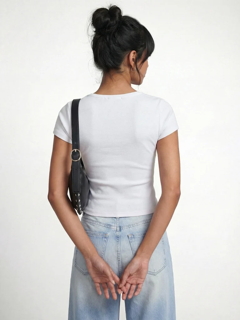 Nuon White Cotton-Blend T-Shirt - Image 4