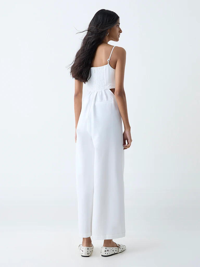 Nuon White Cut-Out Detailed Jumpsuit - Image 4