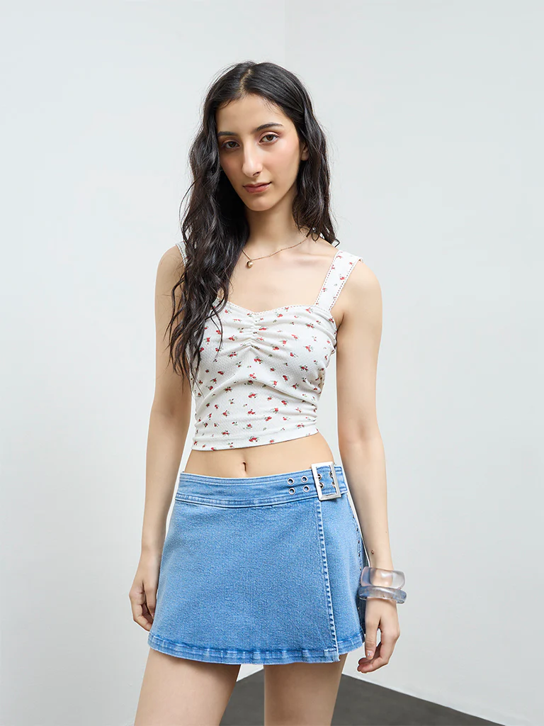 Nuon White Floral Printed Top