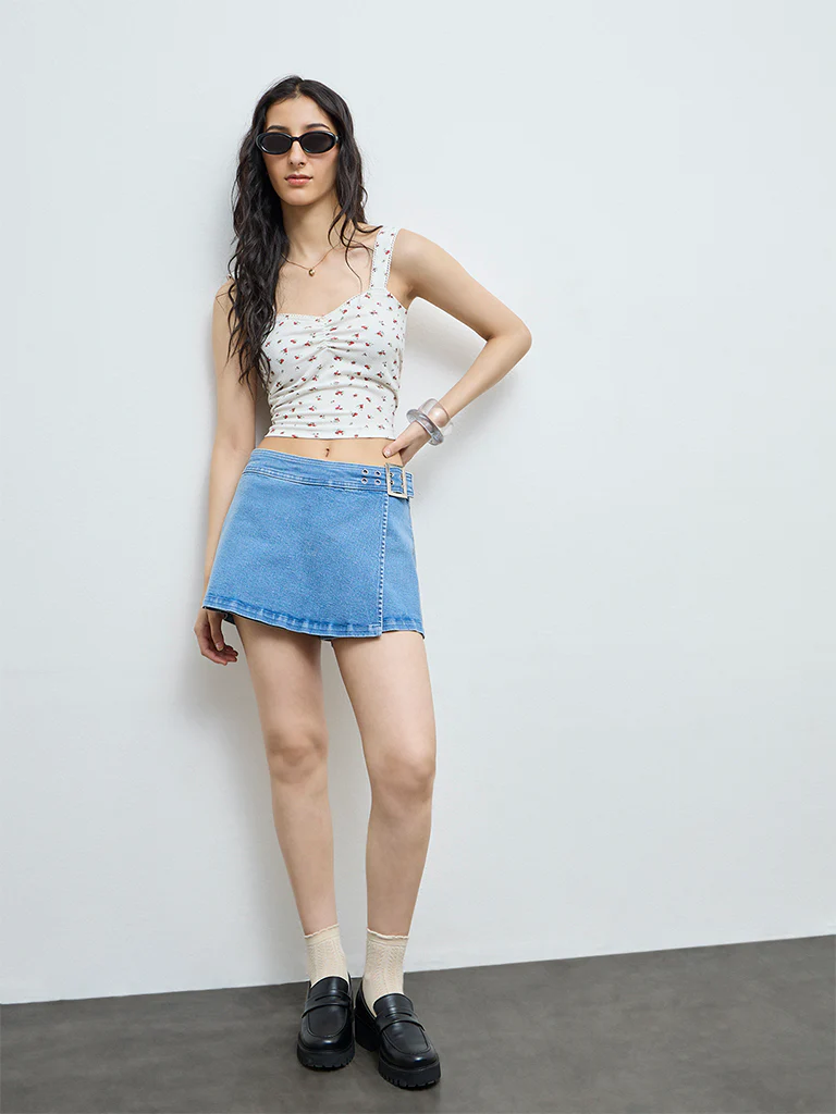 Nuon White Floral Printed Top - Image 2