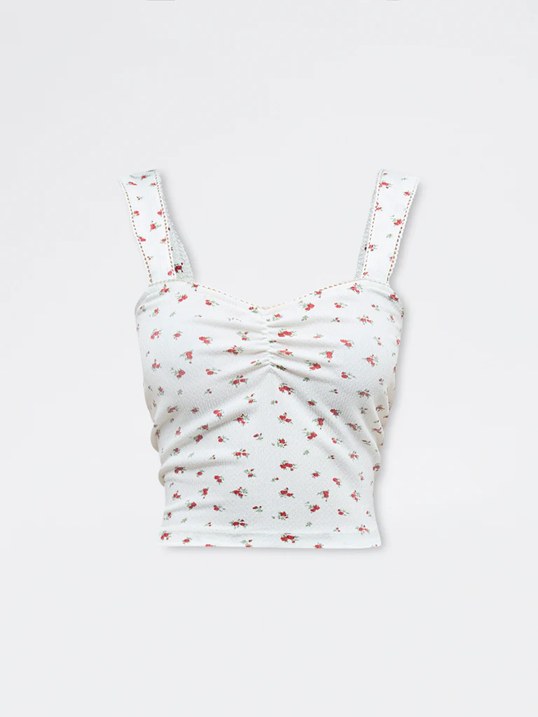 Nuon White Floral Printed Top - Image 5