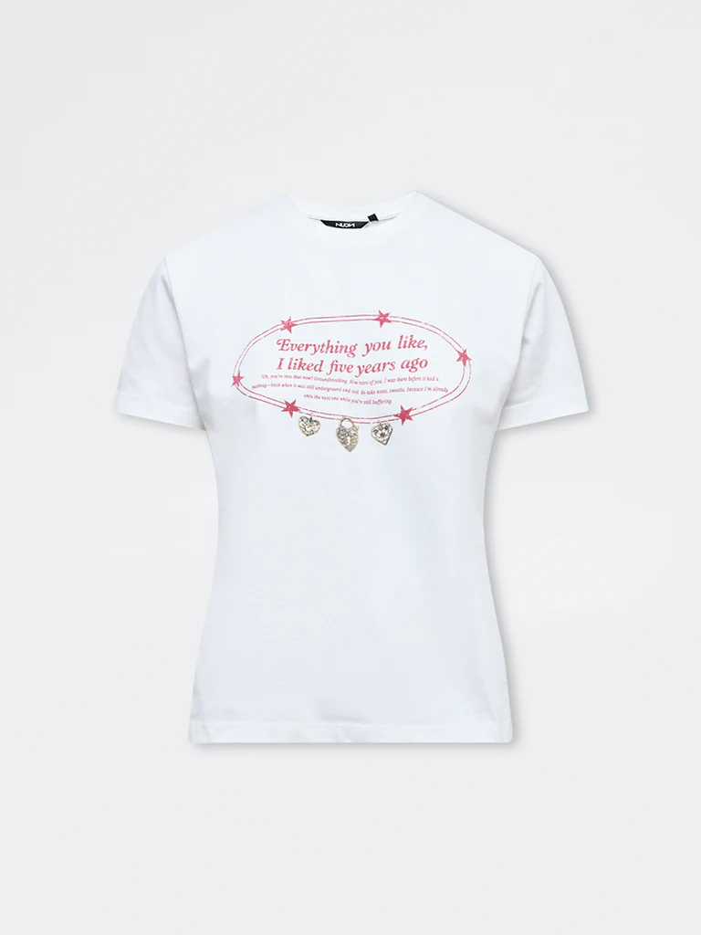Nuon White Graphic Cotton T-Shirt - Image 5