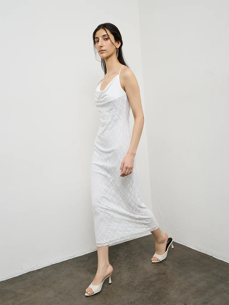 Nuon White Lace Design Straight Dress - Image 2