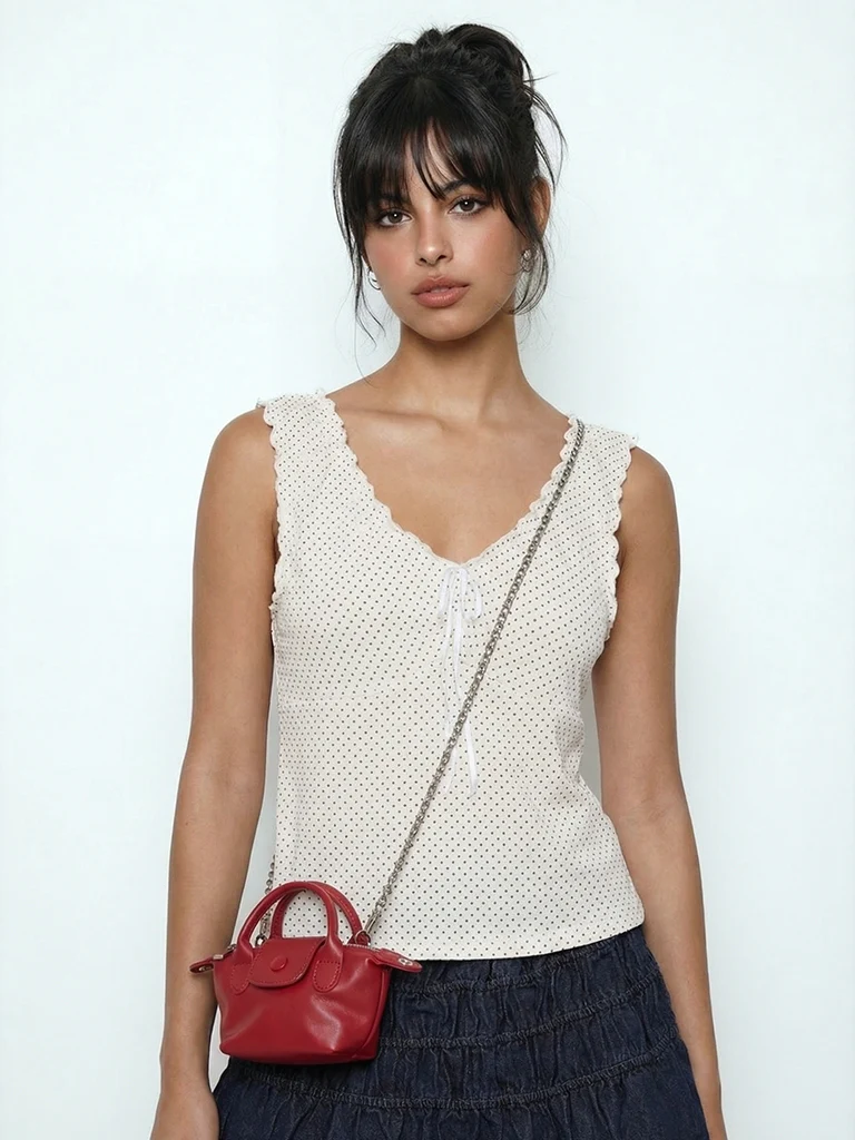 Nuon White Polka Dot Top - Image 4