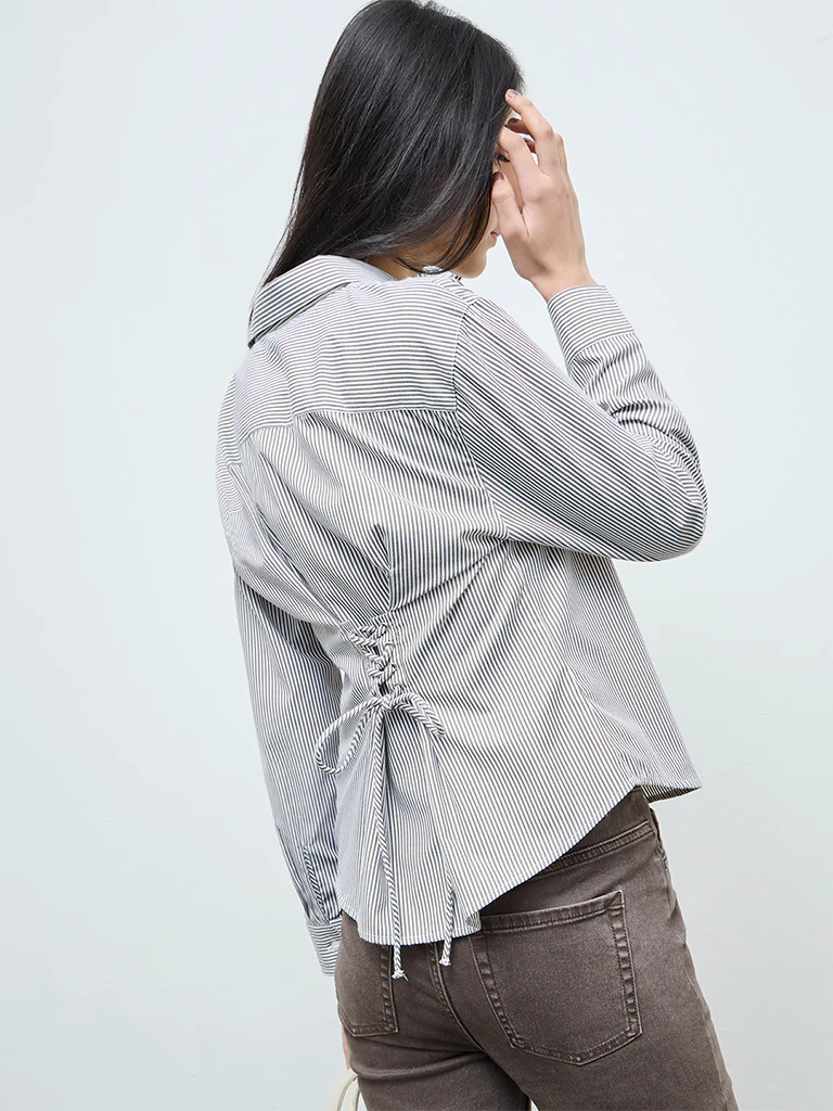Nuon White Striped Shirt - Image 4