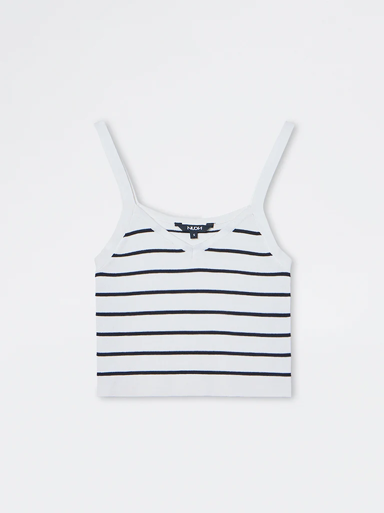 Nuon White Striped Top - Image 2