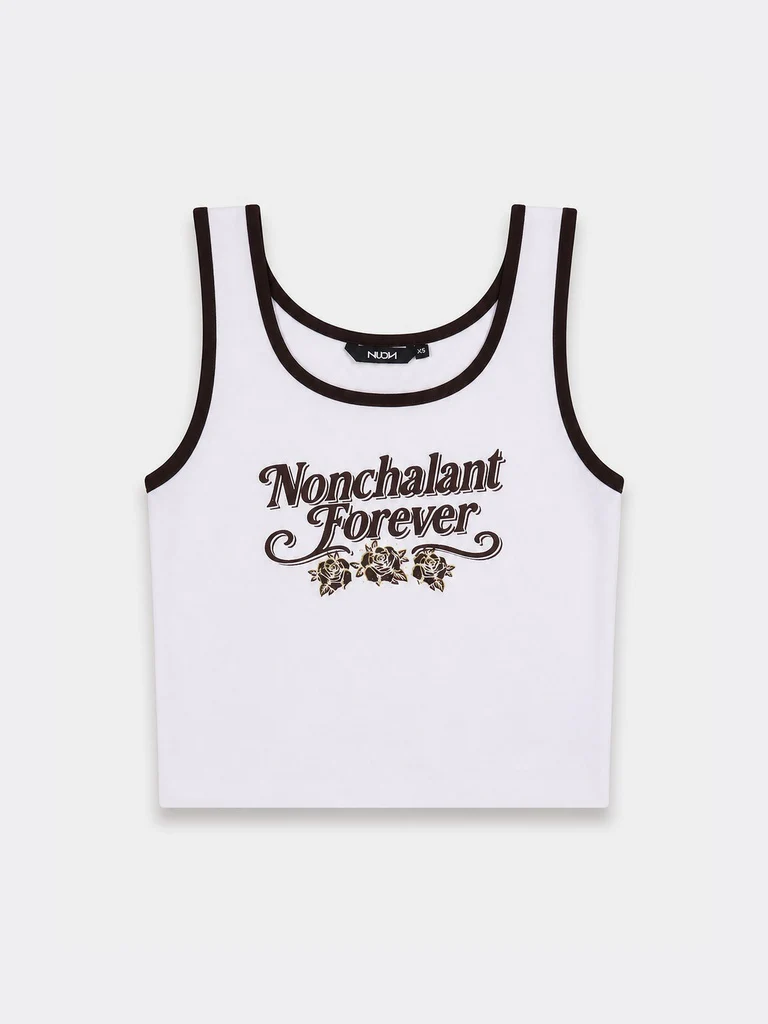Nuon White Text Printed Cotton-Blend Top - Image 5