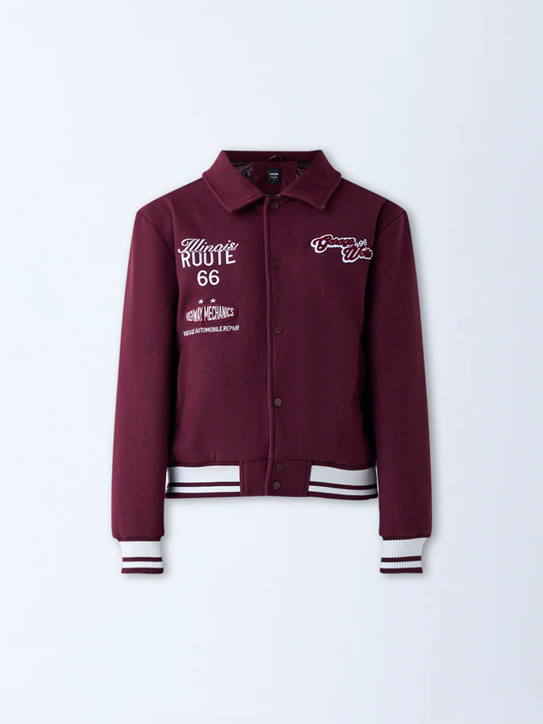 Nuon Wine Typographic Relaxed-Fit Jacket - Image 5