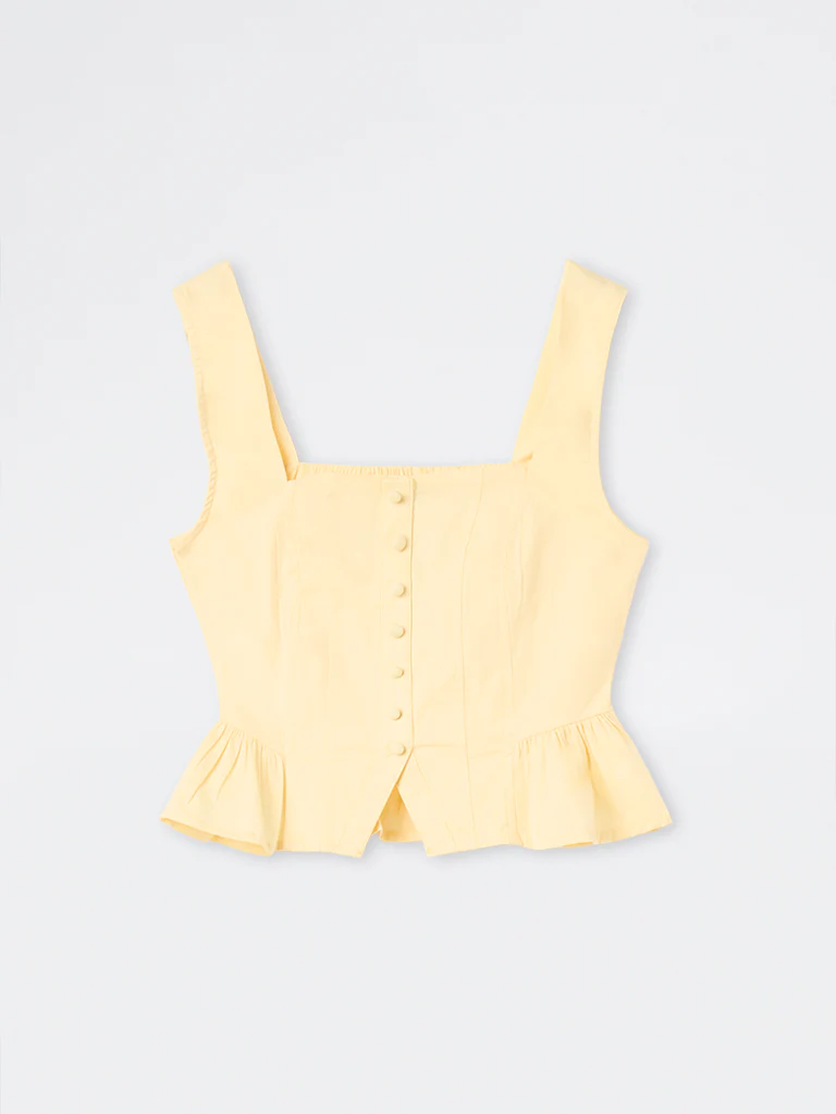 Nuon Yellow Cotton-Blend Top - Image 5