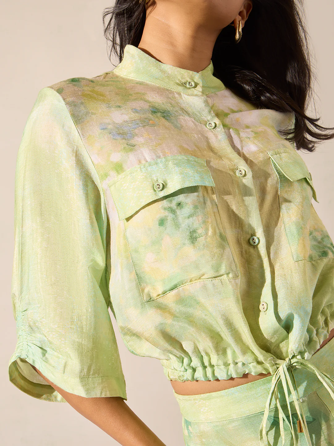 Printed Co-ord Set - Green - Image 3
