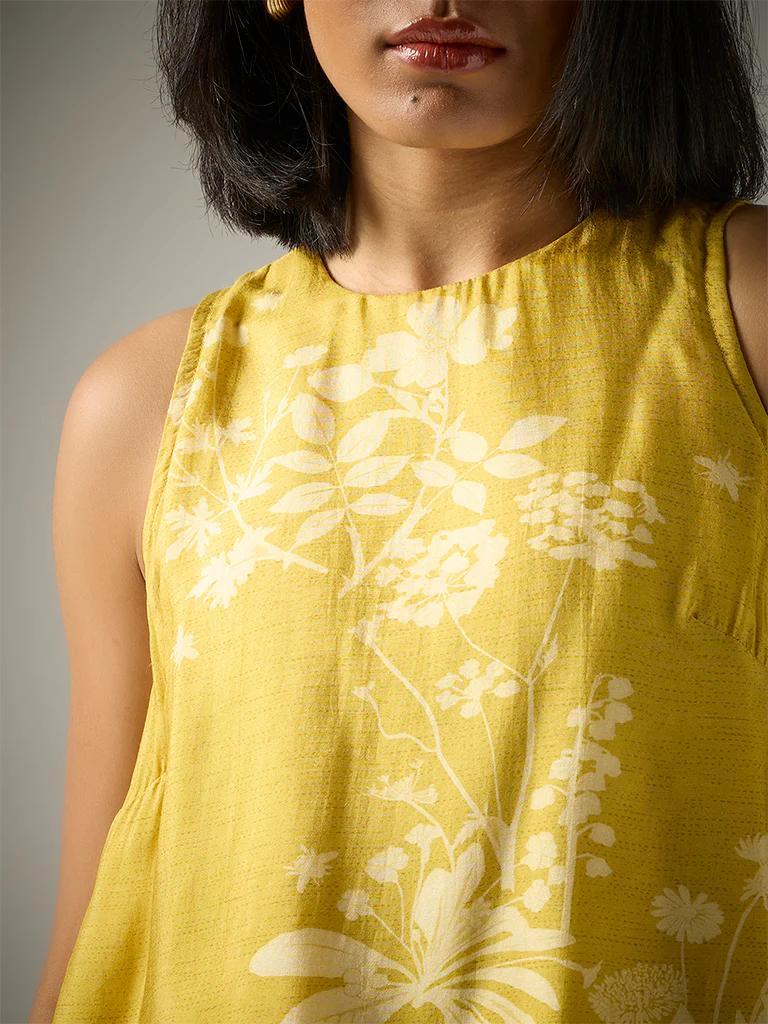 Printed Crop Top – Yellow - Image 3