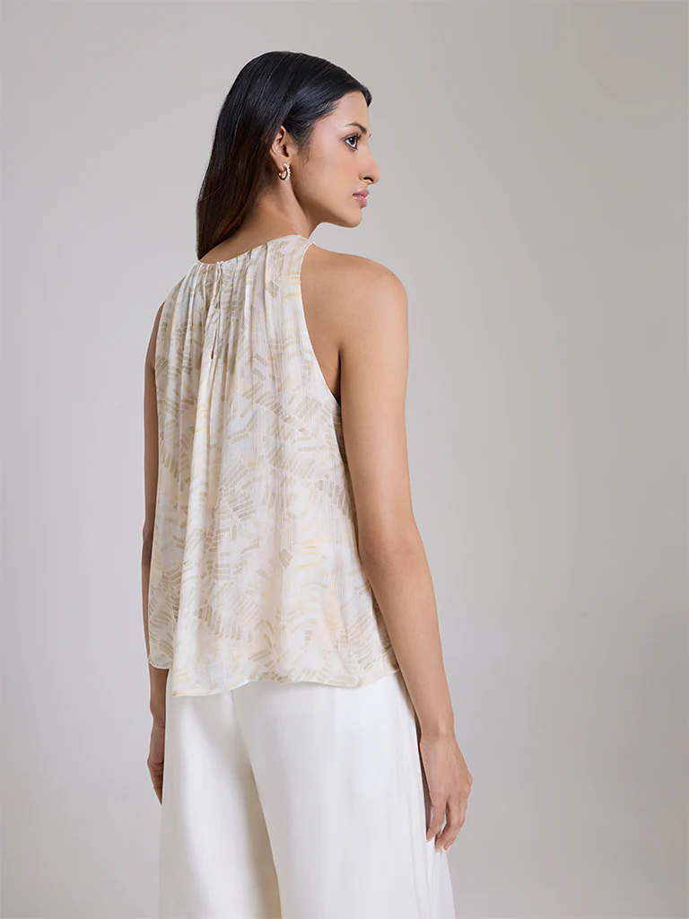 Printed Top – Ivory - Image 4