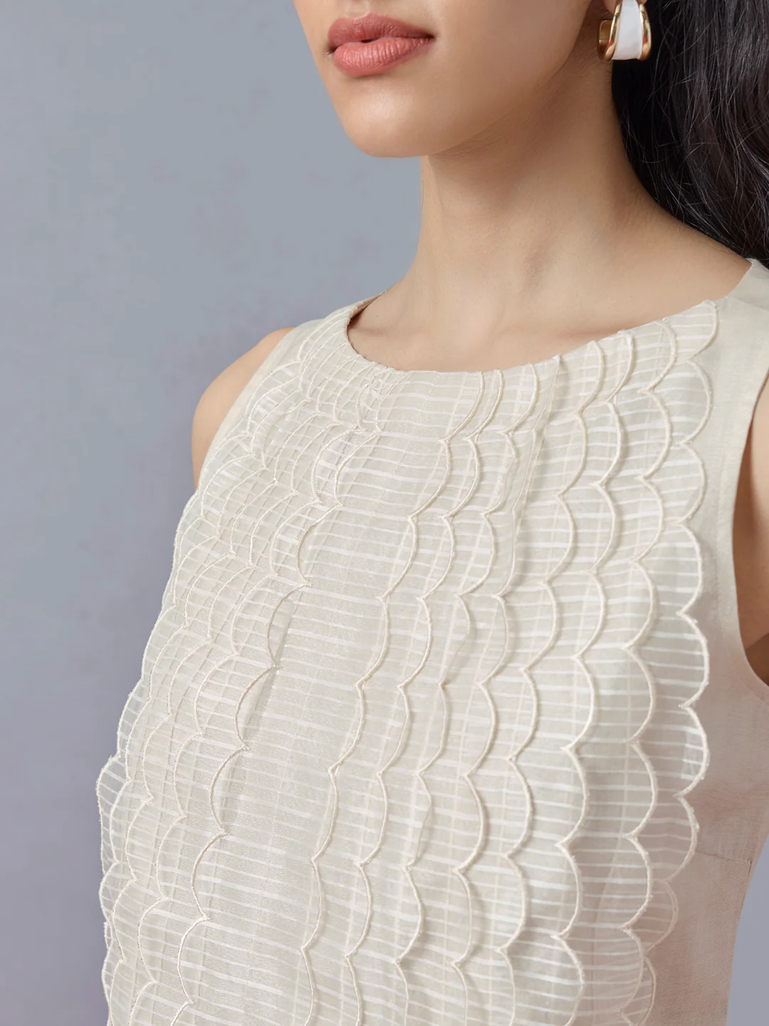 Scalloped Top - Ivory - Image 2