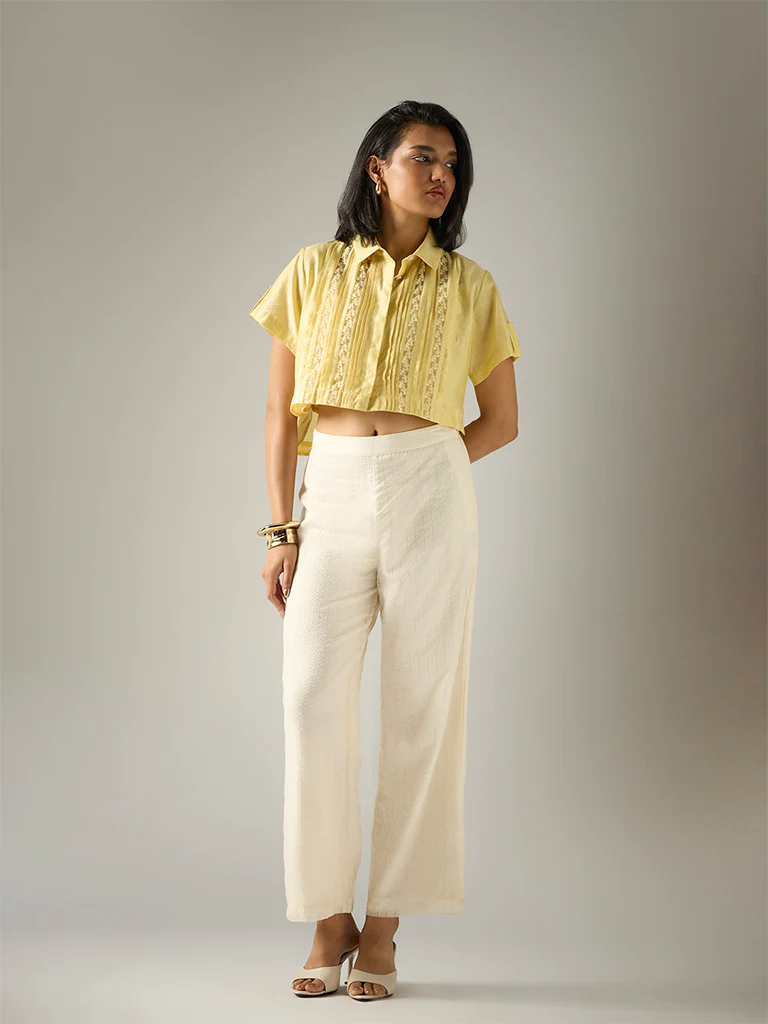 Shirt with Camisole – Yellow - Image 2