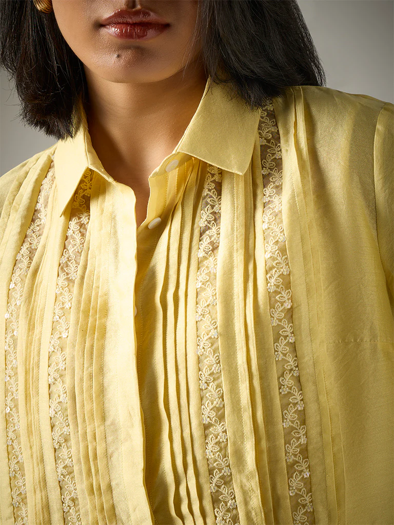 Shirt with Camisole – Yellow - Image 3