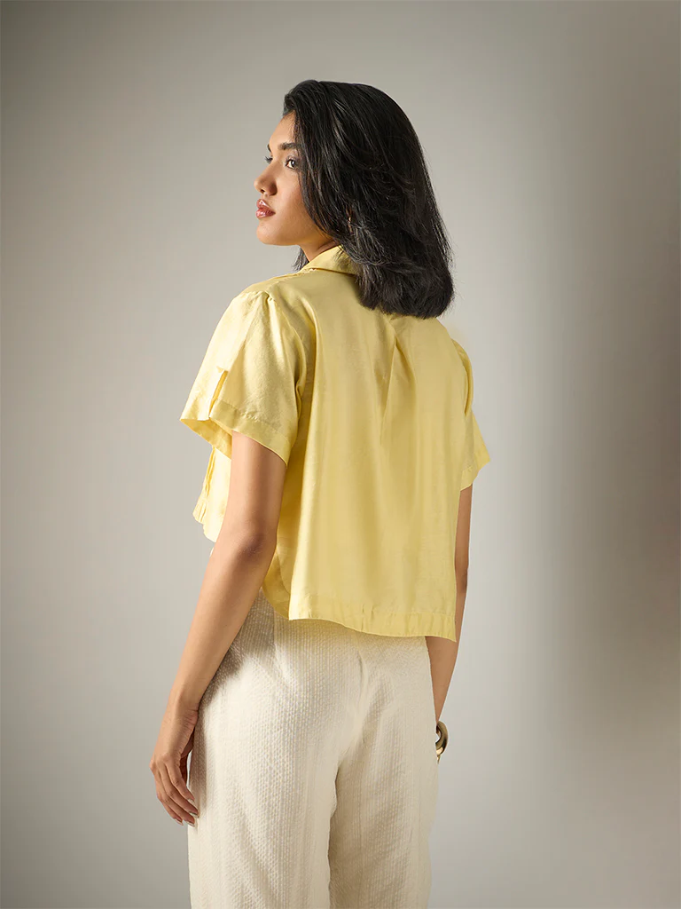 Shirt with Camisole – Yellow - Image 4