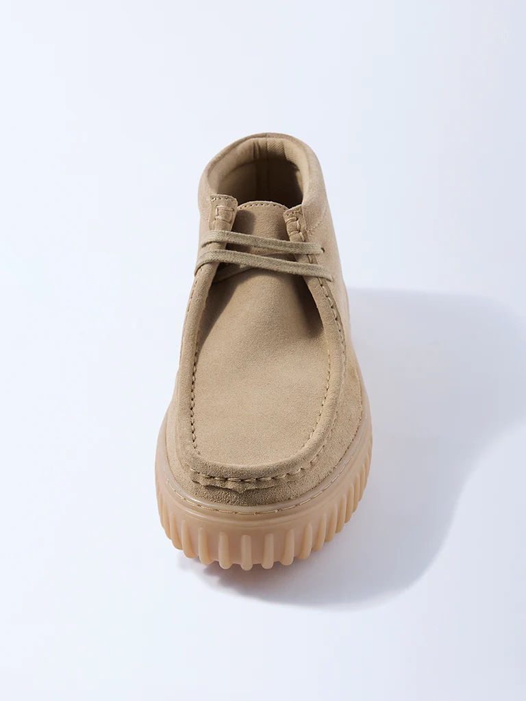 SOLEPLAY Beige Lace-Up Suede Leather Shoes - Image 3