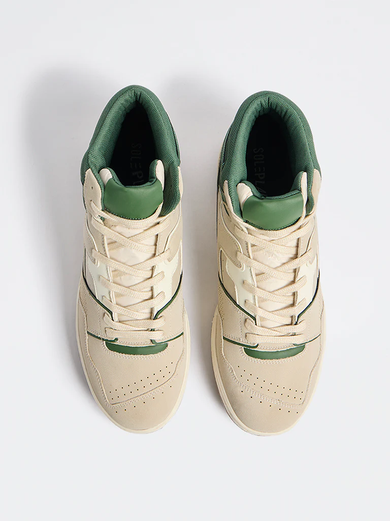 SOLEPLAY Beige Perforated High-Top Sneakers - Image 2