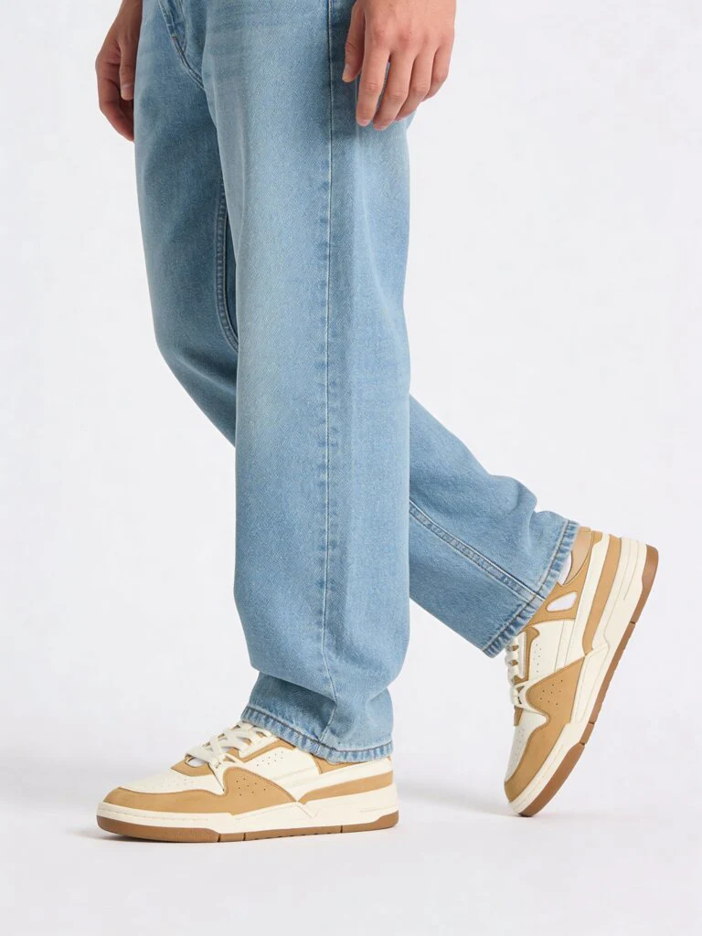 SOLEPLAY Beige Perforated Lace-Up Suede Sneakers